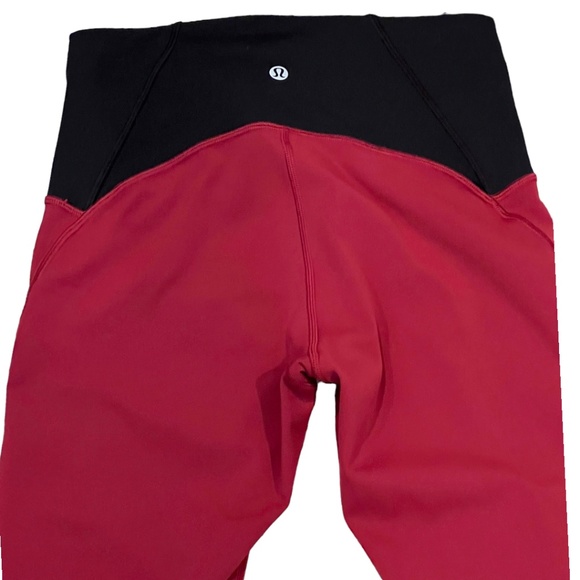 Lululemon Rust & Black Leggings w/Side Mesh Detail - Like New Condition! - Picture 5 of 5